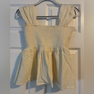 COPY - Vici NWT cotton linen blend smocked cream top